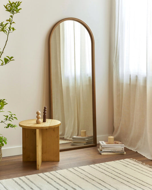 Armoire à Bijoux avec Miroir Plein Pied et Éclairage LED - Miroir Pivotant 3-en-1