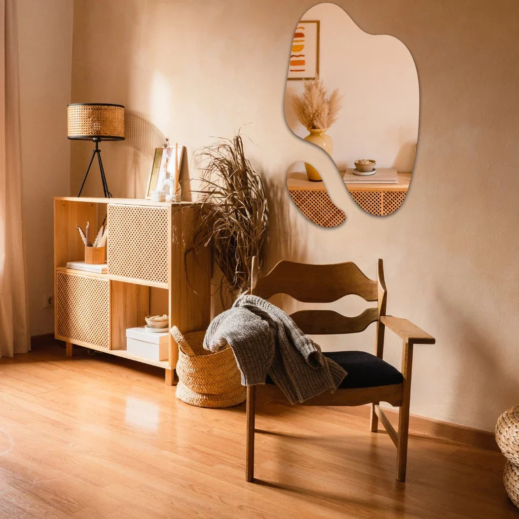 Ensemble de 2 Miroirs Organiques Abstraits – Design Mural Futuriste et Élégant