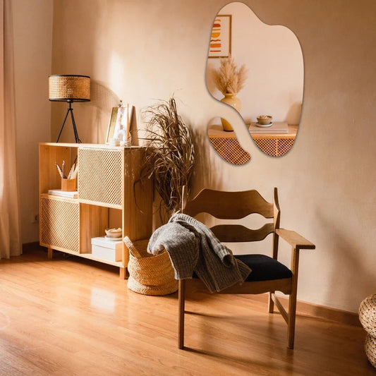 Ensemble de 2 Miroirs Organiques Abstraits – Design Mural Futuriste et Élégant