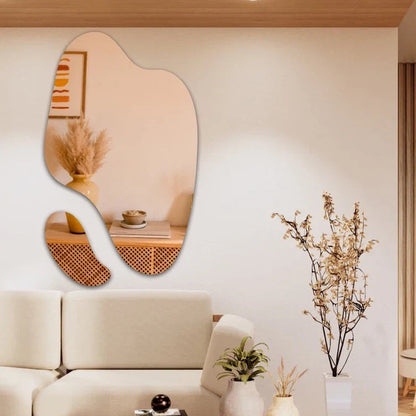 Ensemble de 2 Miroirs Organiques Abstraits – Design Mural Futuriste et Élégant