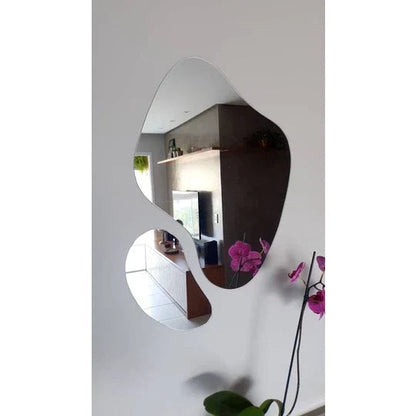 Ensemble de 2 Miroirs Organiques Abstraits – Design Mural Futuriste et Élégant