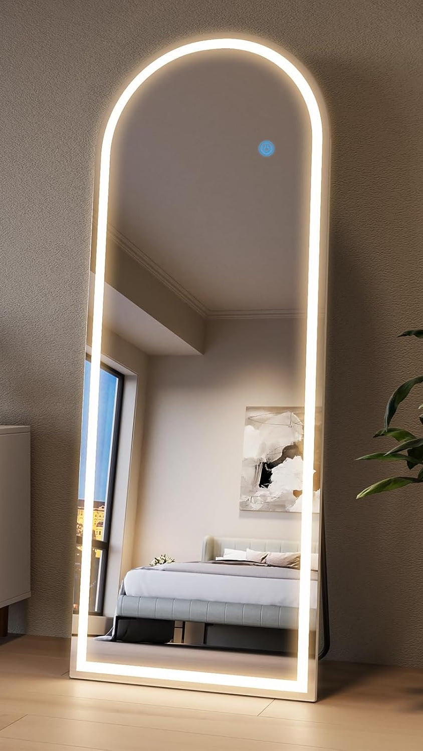Miroir LED Plein Pied 170x70 cm – Éclairage Tactile Ajustable et Design Moderne