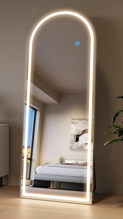 Miroir LED Plein Pied 170x70 cm – Éclairage Tactile Ajustable et Design Moderne