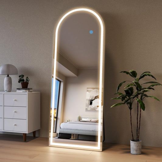 Miroir LED Plein Pied 170x70 cm – Éclairage Tactile Ajustable et Design Moderne