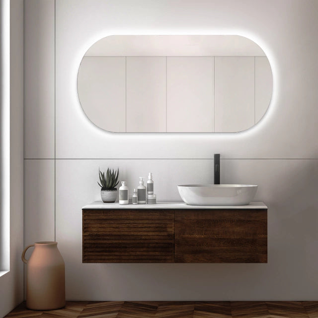 Miroir Mural Capsule à LED Haute Définition - Design Élancé 80x40cm