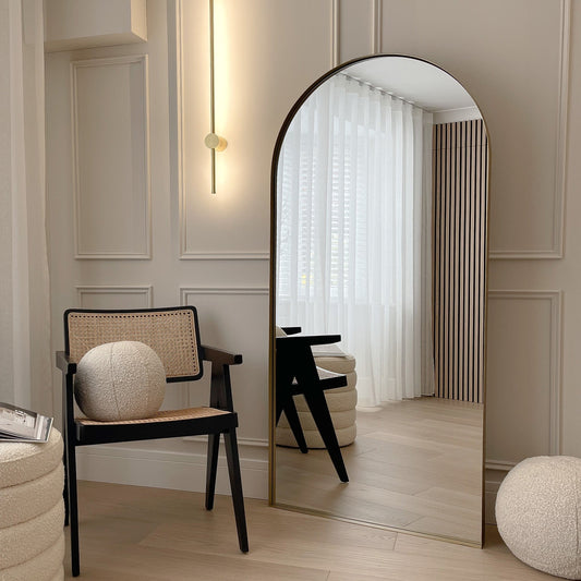 Miroir Plein-Pied Arcus - Arche Design en Métal Doré - 170 x 80 cm