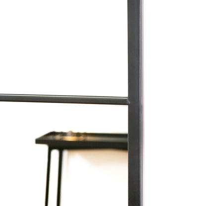 Miroir Fenêtre Industriel Brooklyn en Métal Noir Mat - 180 x 90 cm