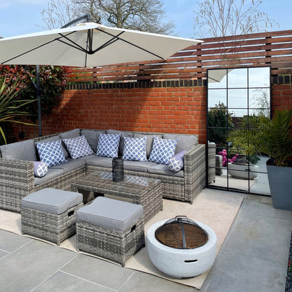 Miroir Fenêtre Industriel Brooklyn en Métal Noir Mat - 180 x 90 cm