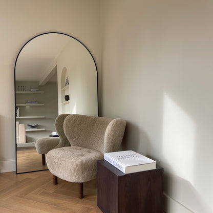 Miroir Arqué XXL Noir 180x110 cm - Design Minimaliste en Métal