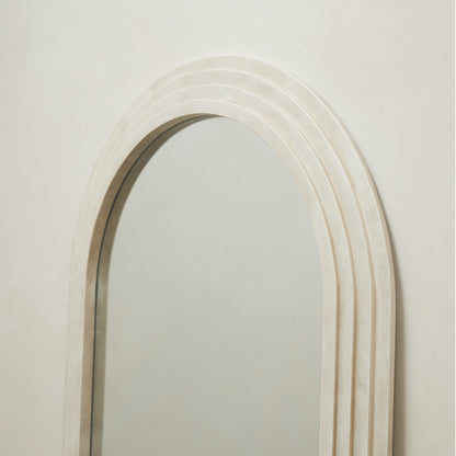 Miroir à Arche Sculptural Luciana - Finition Béton de Luxe - 180 x 80 cm