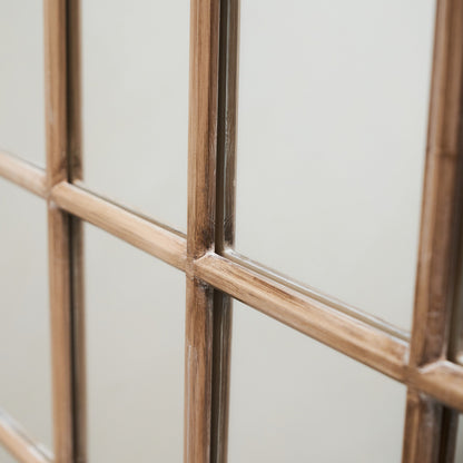 Miroir Fenêtre Plein-Pied Sasha en Chêne Style Shabby Chic (180 x 100 cm)