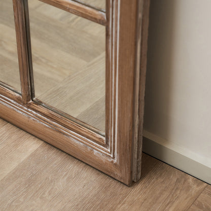 Miroir Fenêtre Plein-Pied Sasha en Chêne Style Shabby Chic (180 x 100 cm)