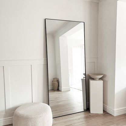 Miroir Rectangulaire Theo - Grand Format 179 x 80 cm - Cadre en Métal Noir Mat Style Industriel