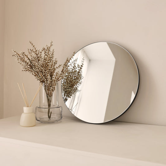 Miroir Mural Rond Edge - Design Minimaliste sans Cadre - 40 cm