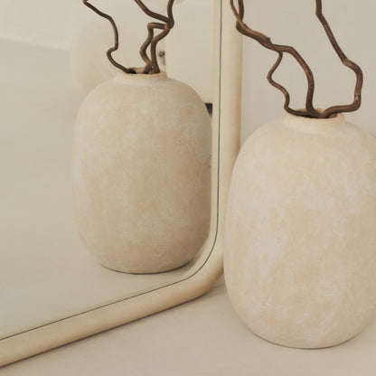 Elis – Grand Miroir Mural en Béton Arqué, Finition Luxueuse, 190 cm x 100 cm