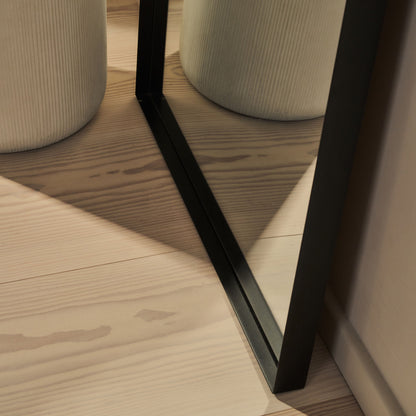 Miroir Arqué Mural et Plein Pied Arcus - Cadre en Métal Noir Mat - 170 x 80 cm