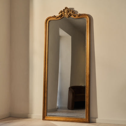 Miroir de Corps Entier Arqué Or Antique Style Baroque - 189 x 80 cm