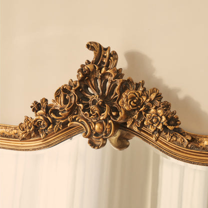 Miroir Mural Arqué Francesca - Style Baroque Royal Doré - 109 x 100 cm